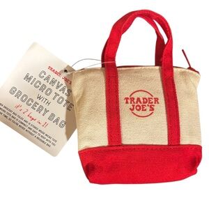 Trader Joe's Canvas Micro Tote with tote inside